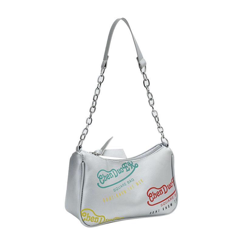 2023 Autumn Korean Style Girlish Heart Shoulder Bag: Niche Baguette Chain Design