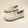 First Layer Cowhide Little White Shoes Women's Casual Soft-soled Hole Shoes Versatile Comfortable Non-slip Breathable Pregnant Women Flat Sandals