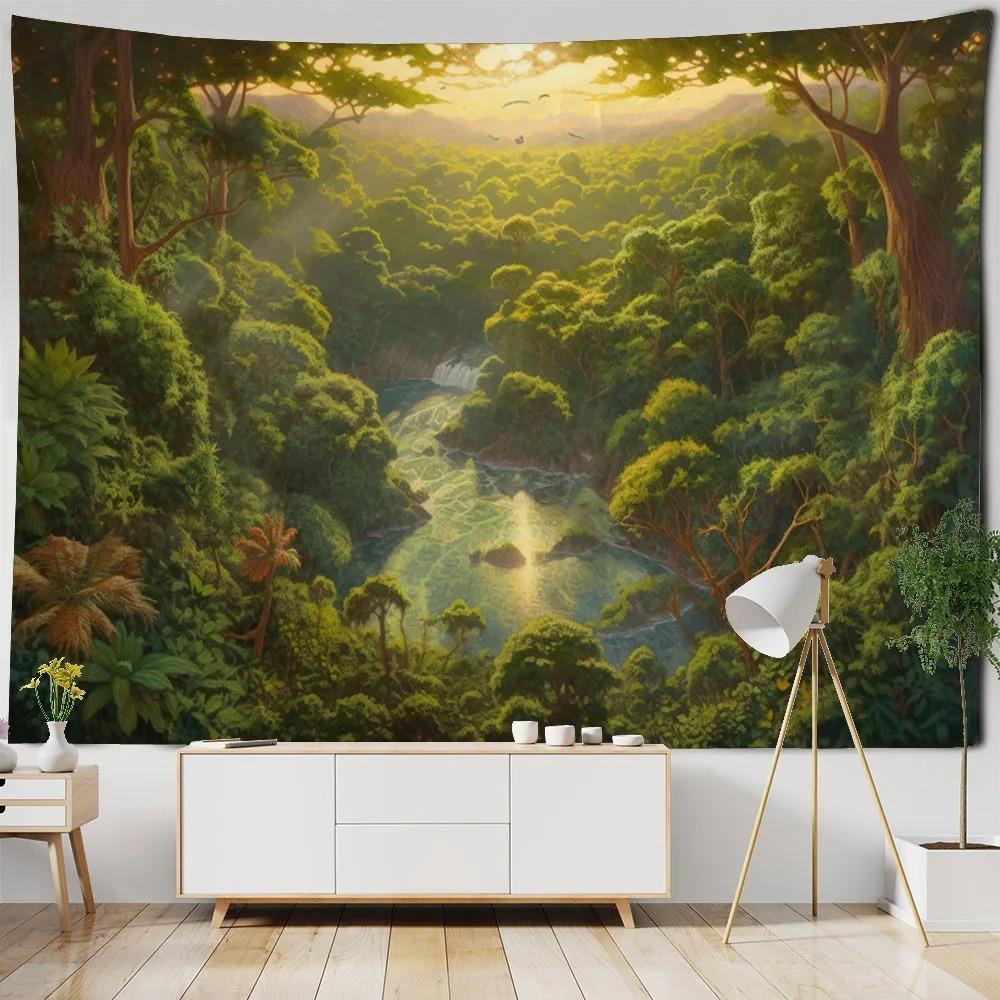 BEPAN Natural Mountain Lake Scenery Seaside Sunset Walldecoration Livingroom Wall Tapestry Sofabedside Entrance Background Room Poster