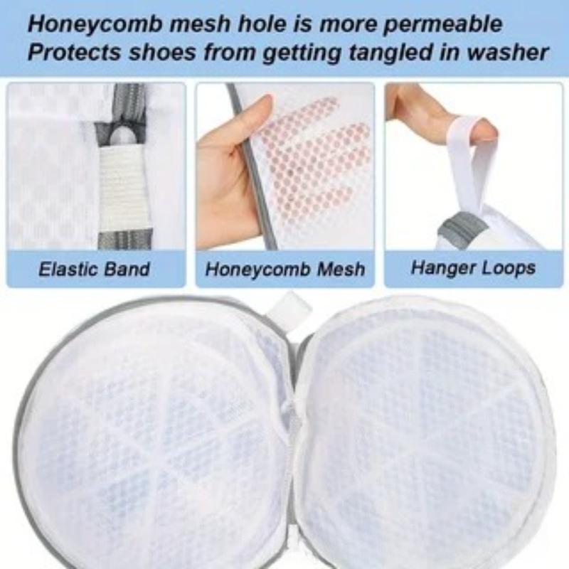 Large Gray Honeycomb Washing Bags | Mesh Sneaker Laundry Bag, Suitable for Protection of Clothing and Underwear, Gym Shoes