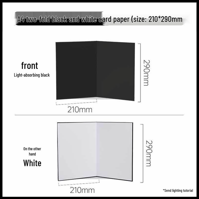 A3 Foldable Photography Reflector Fill Light Board - Black, White, Silver Card