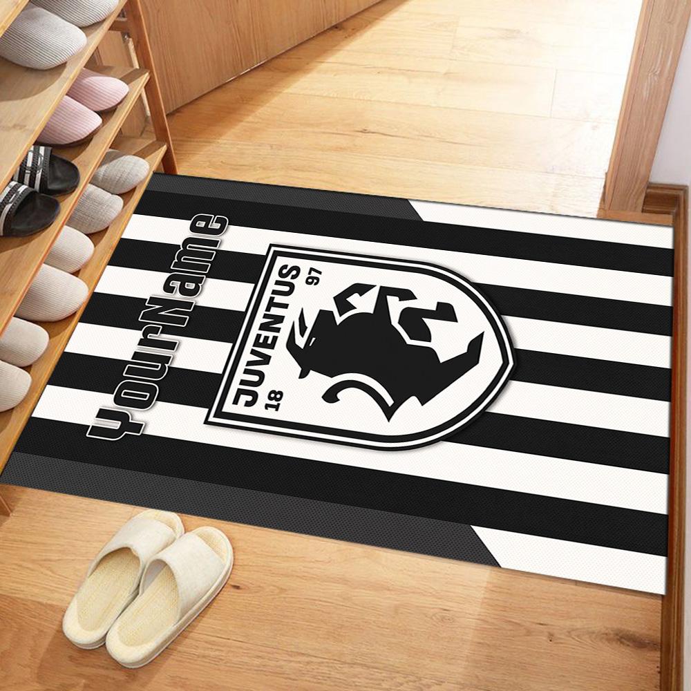 Juventus Personalized Name Floor Mat Perfect for Kitchen Playrooms Study room Dining Room Antislip Carpet Anime Office Decor