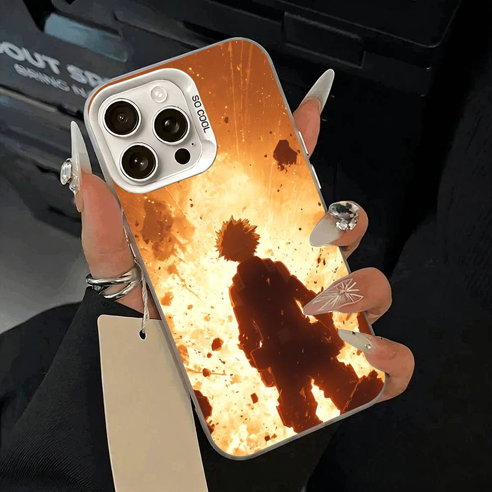 Shonen Anime-My -H-Hero -Academia Phone Case For IPhone 17 Air 16 15 14 13 12 11 Pro Max White Sliver Hard Cover