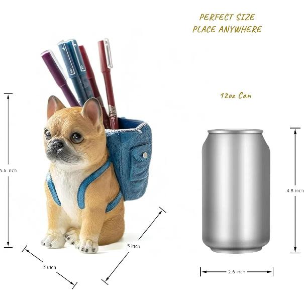 Cute Dog Pen Holder & Desk Organizer,Handmade Non-Toxic Resin Storage Compartment for Office, School & Home | Adorable Gift for Dog Lovers Who Love