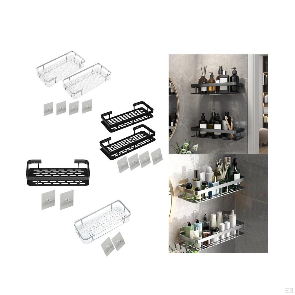 Bathroom Organizer Shelf Shower Shampoo Rack Wall Mounted Storage Holder Inside Shelves