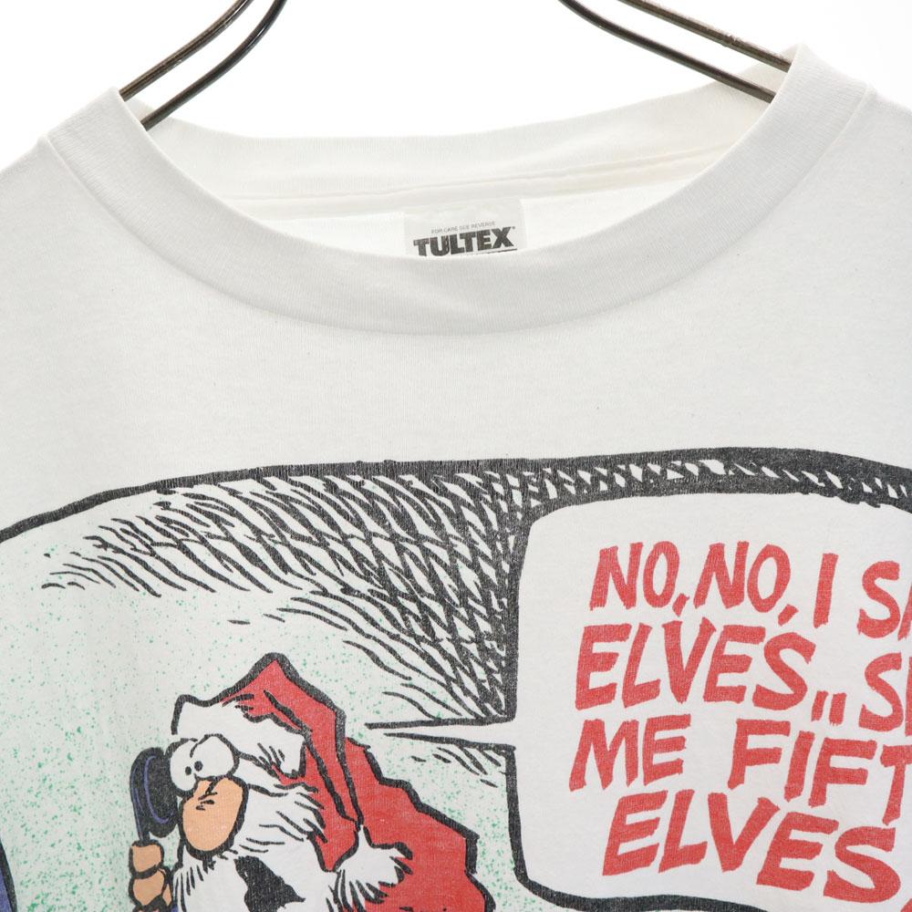 TULTEX 90s Message Print Short sleeve T-shirt XL White system Old vintage Men's Used