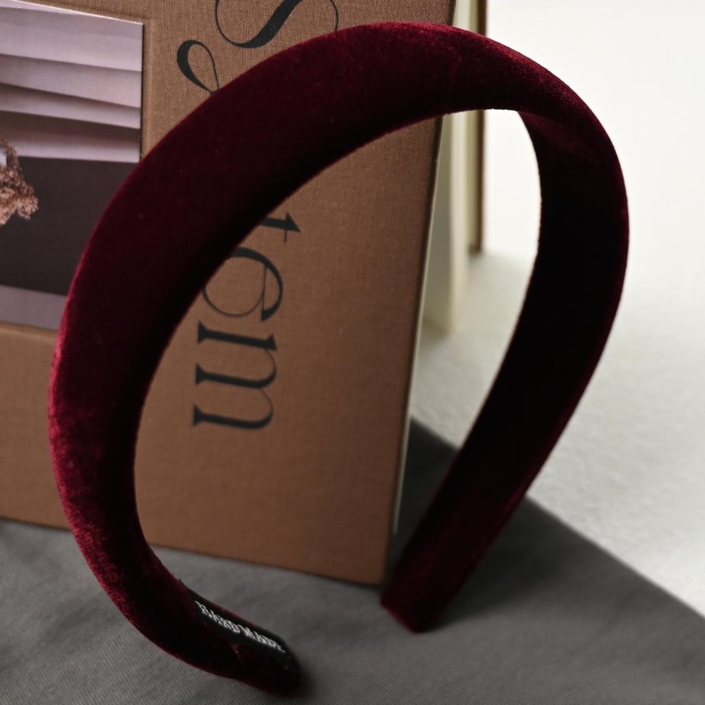 High Grade Dark Red Velet Autumn Winter Hairbands for Girls and Women Headwear Hair Bands Hair Accessories