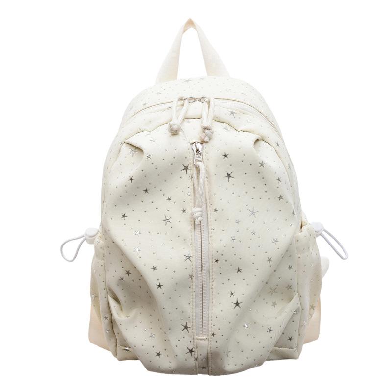 Schoolbag niche design sense star print backpack female college student light commuter backpack travel small schoolbag