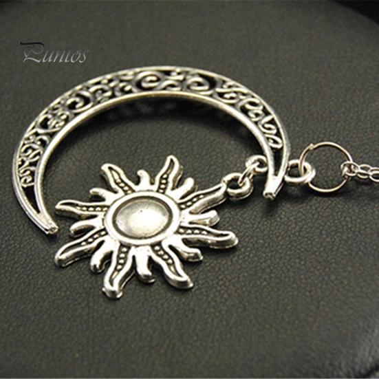 Jewelry Necklace Moon Sun Shape Vintage Style Alloy Gifts Unisex Fashion Chain for