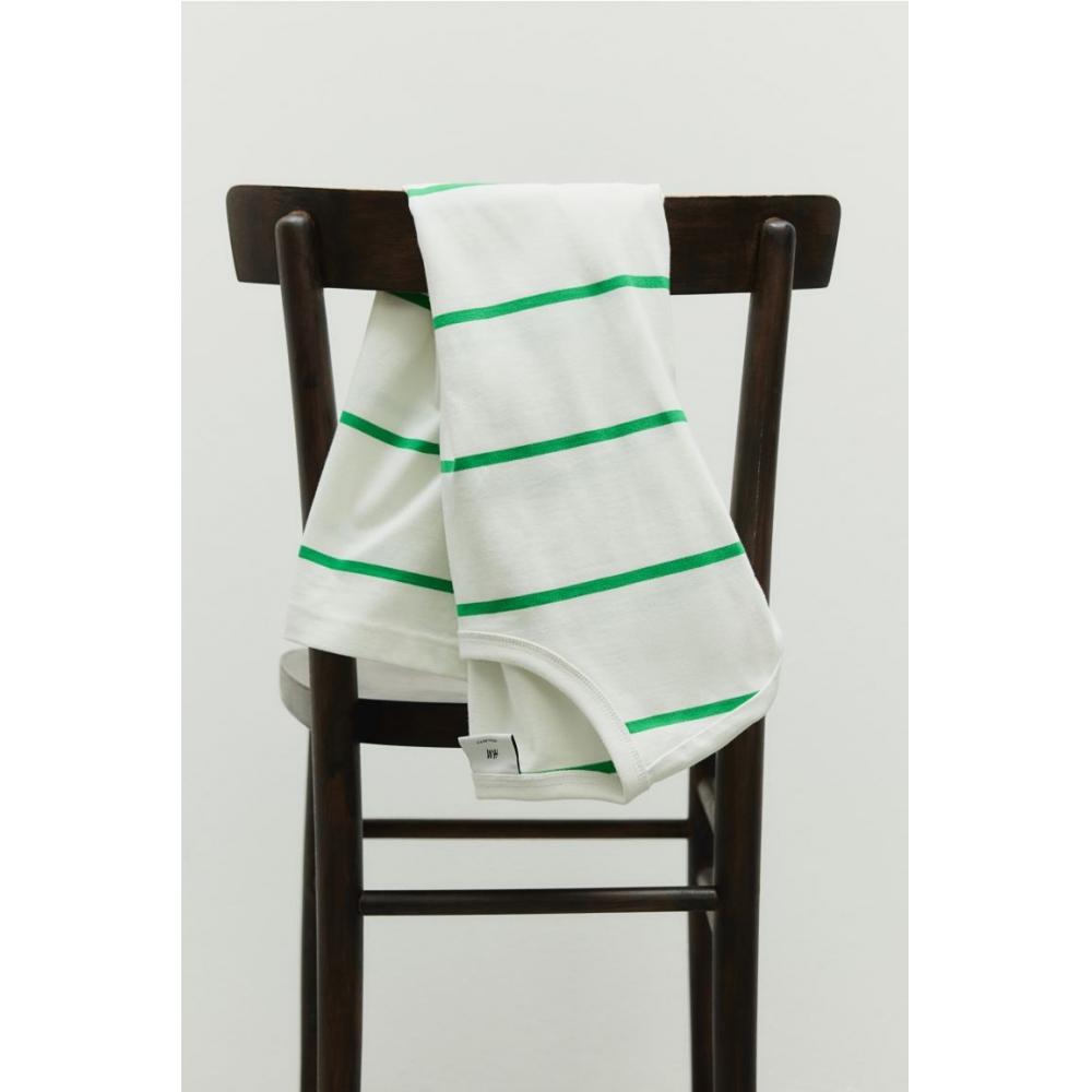 H M Regular FiT T sHirT wHiTe Green sTripe