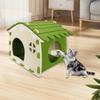 Cat House Enclosed Bed Kitten Shelter Cave Scratch Resistance with Air Vent Window for All