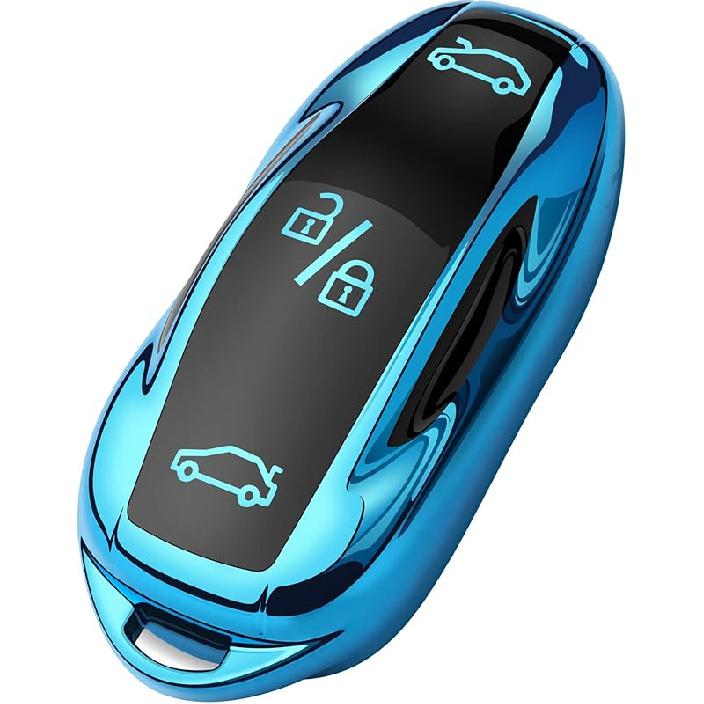 Tukellen for Tesla Key Fob Cover Key Shell Protection Case Compatible with Tesla Model 3 Model Y Model S (Pink)