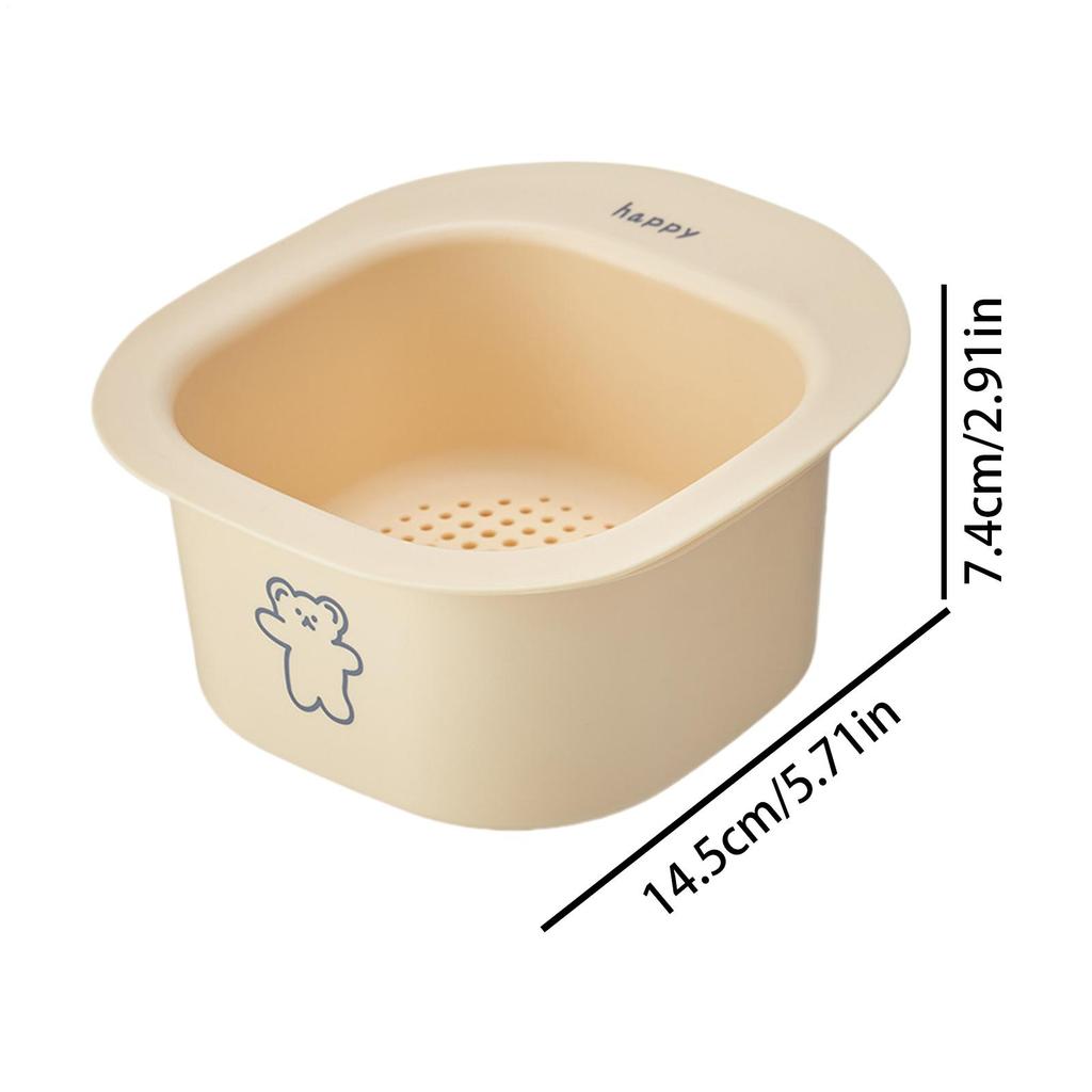 Fruit Washing Bowl With Strainer Fruit Rinser Strainer Container Double-Layer Draining Basket For Vegetables Tomatoes
