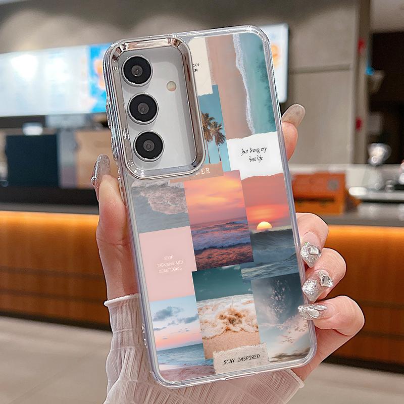 Anime Beach Scenery Case For Samsung Z Flip 8 7 6 5 4 Magnetic For Magsafe Clear PC Hard Folding Phone Cover For Galaxy Z Flip8 Flip7 Flip6