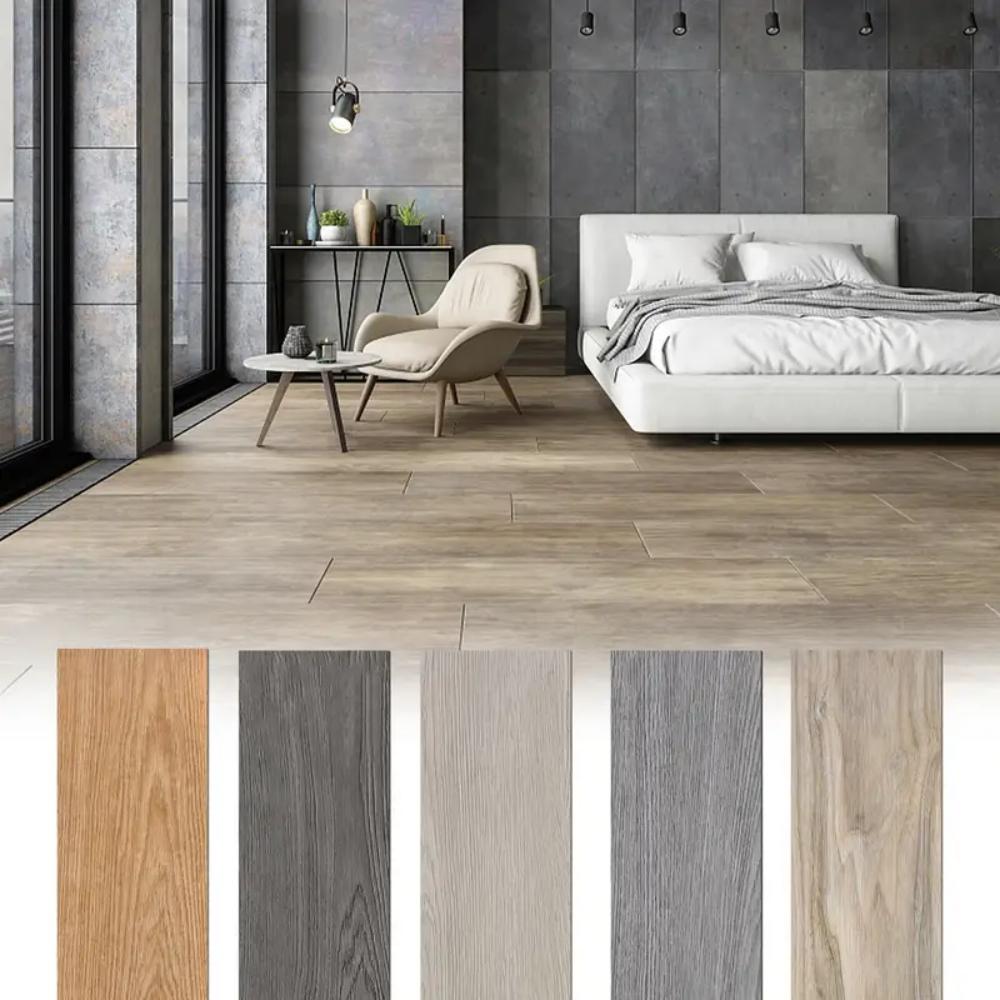 10pcs 51cmX15cm Wear-resistant Self-adhesive Wood Grain Floor Sticker Waterproof Non-Slip Self Adhesive Floor Sticker
