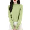 Women's Fashion Flat-Knit Half-Turtleneck Pullover Sweater Solid Color Long-Sleeve Top