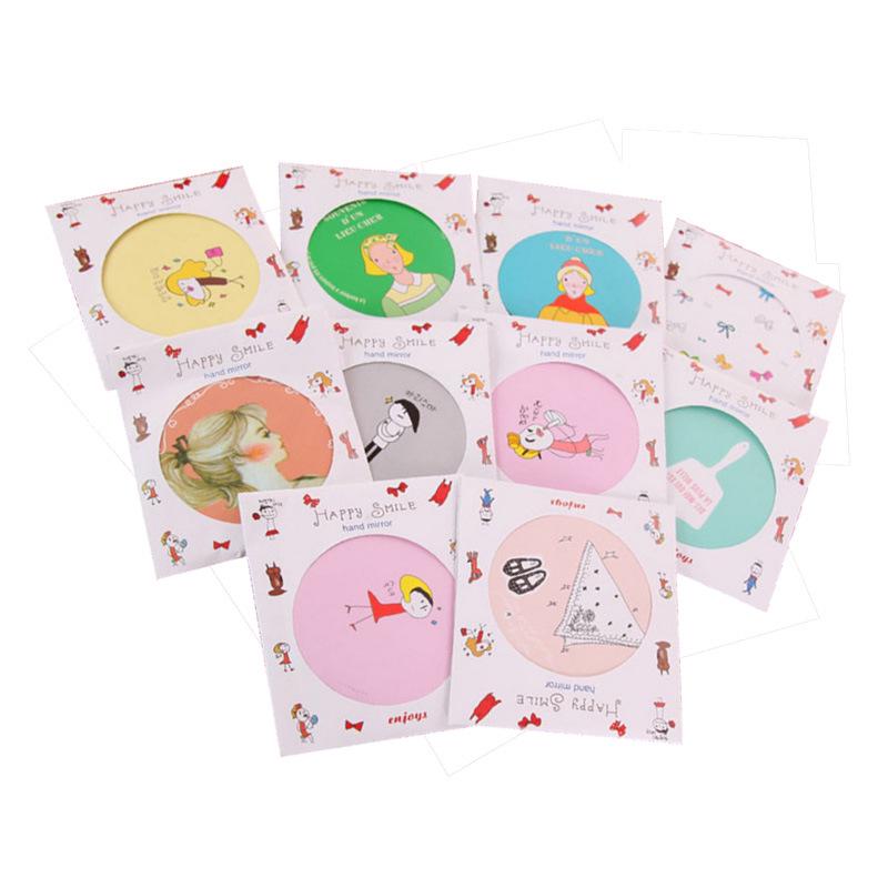 2025 Korean Cute Cartoon Mini Makeup Mirror Portable Compact Round Mirror for Women Travel Mirror for On-the-Go Touch-Ups