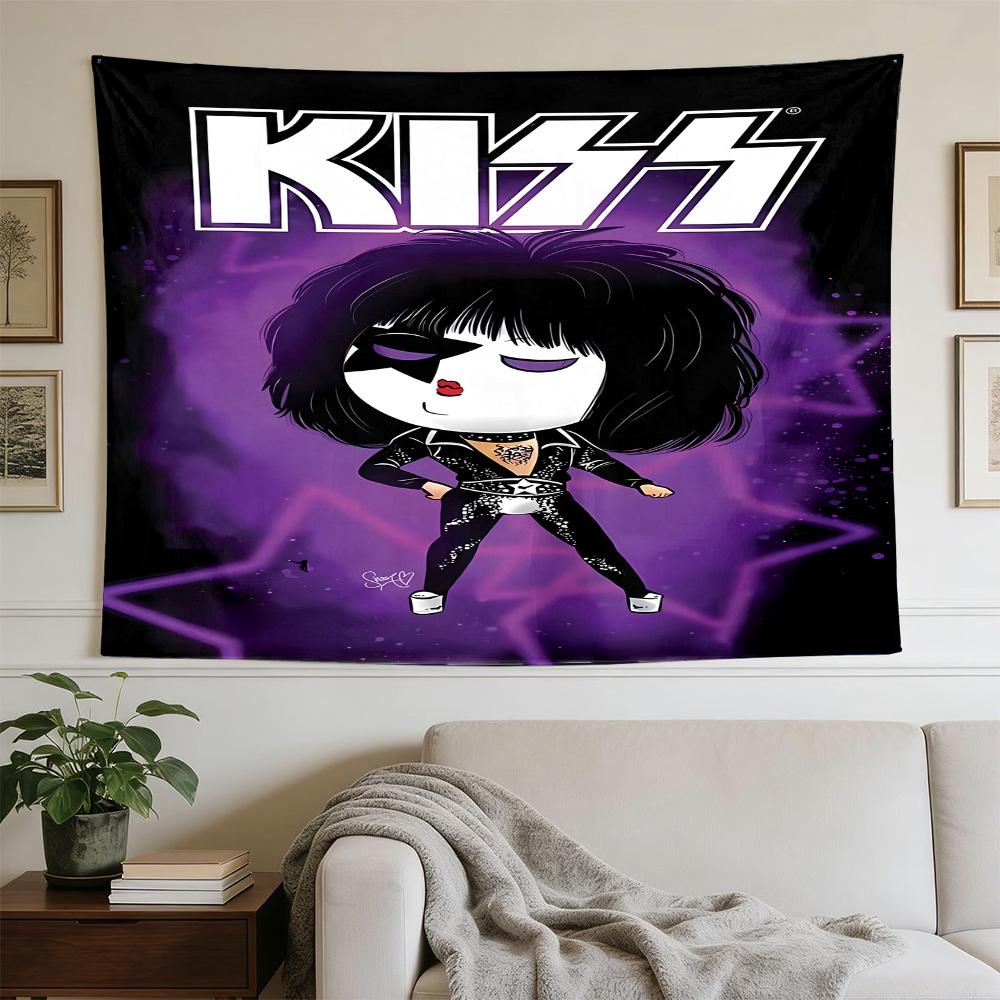 Kiss Band Rock Legends Large Wall Tapestry,Ideal for Office Backdrops, Holiday Gifts, Home Decor (Living Room, Bedroom, Dorm, Parties), and Outdoor Ce