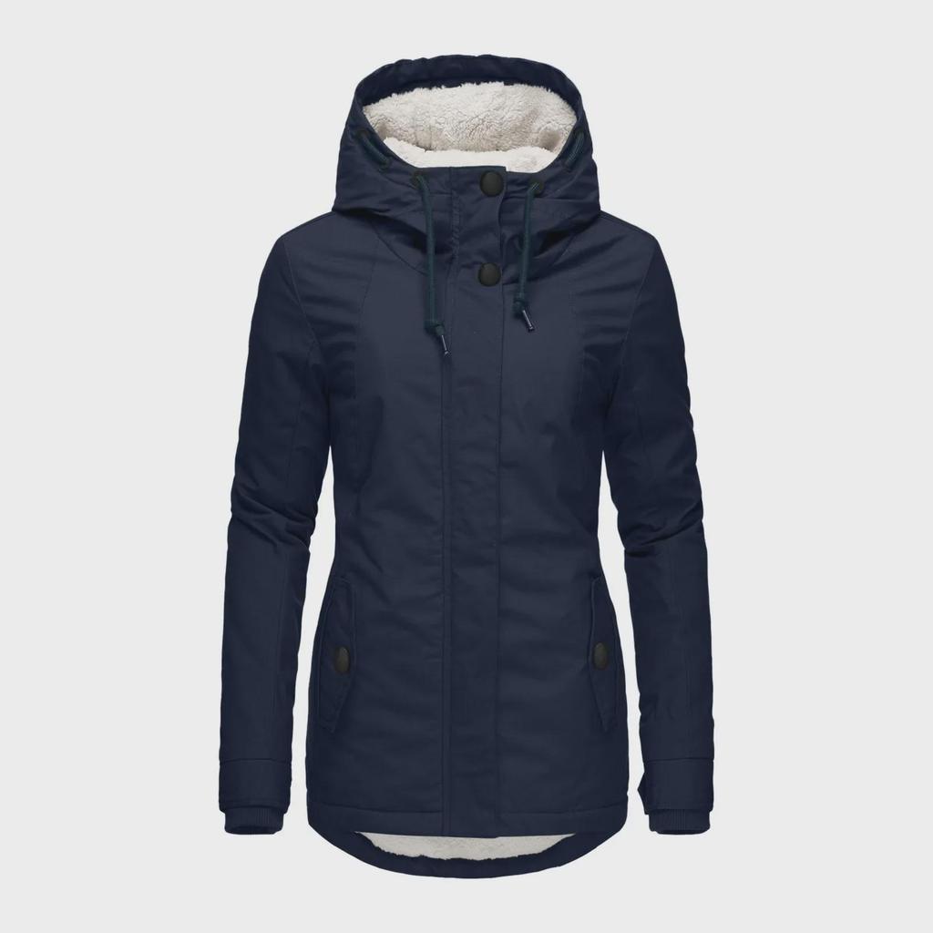 2021 Autumn/Winter Women's Solid Color Zipper Jacket with Pockets and Long Sleeves