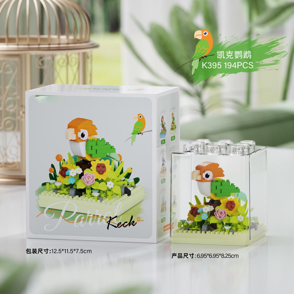 Animals Parrot Micro Diamond Small Particles Assembled Building Blocks Adults Cat Mirco Bricks Constructor Set Model Girls Toys