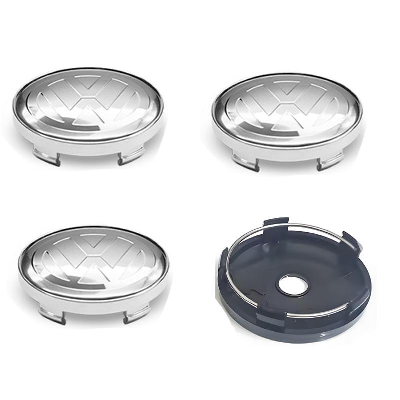 For VW VOLKSWAGEN New 4Pcs VW Hub Caps 56mm 60mm Car Wheel Center Wheel Caps Stickers For Volkswagen R Golf 4 Motion GTI Polo To