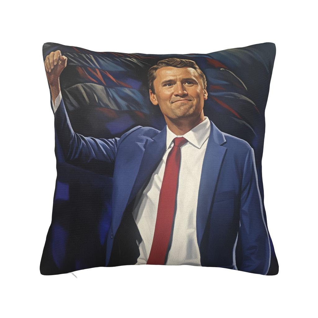 Fundas de Almohada Angélicas y de Jesús de Charlie Kirk Funda de Almohada Cuadrada Linda y Divertida para Silla de Sala de Estar