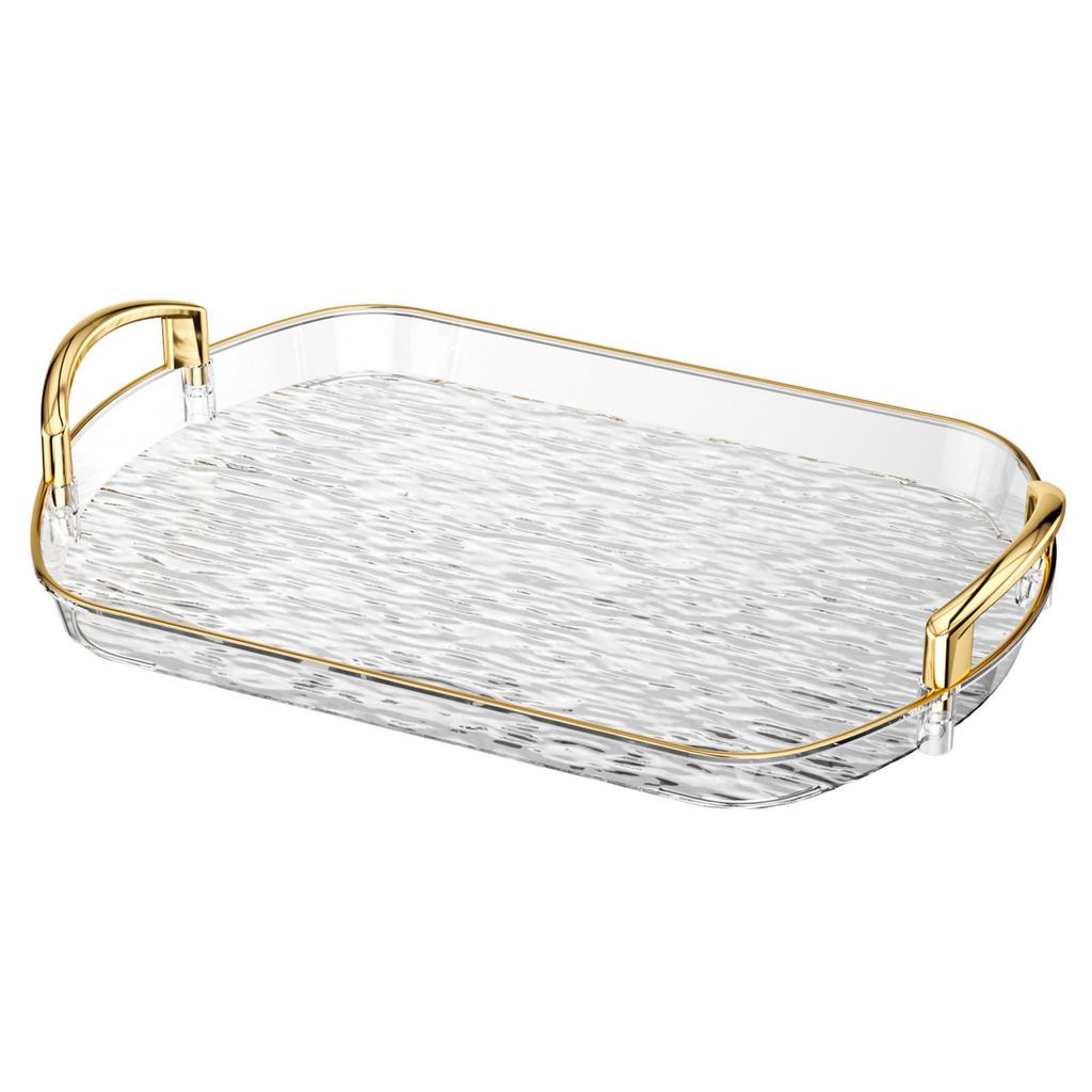 Food Platter Clear Plastic Serving Tray With Handles Versatile Dining Tea Serving Platter For Home Restaurant Cafe Decorate Tray