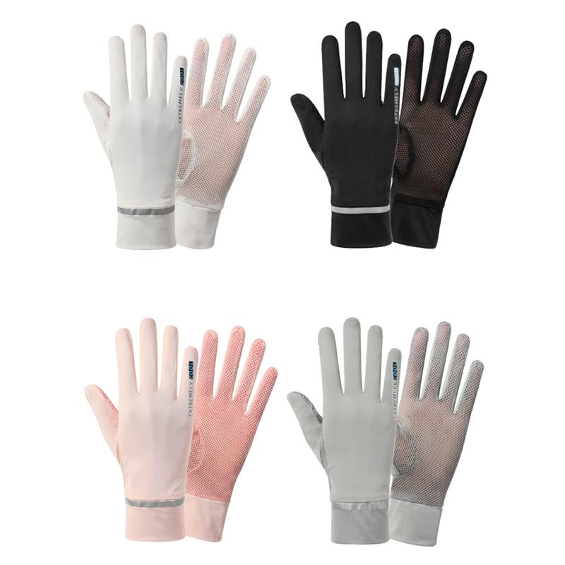 Car Motorcycle Driving Gloves Universal Mesh Ice Silk Breathable Anti-UV Touch Screen Gloves for Unisex Auto Motos Accessories