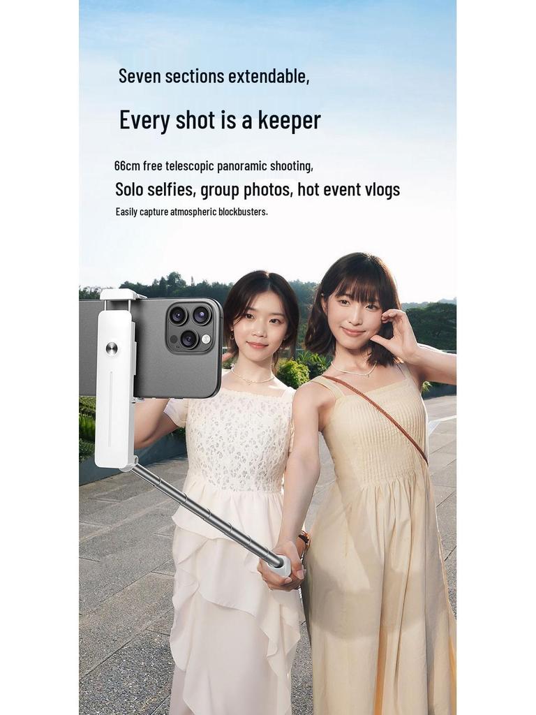 Tragbarer Mini-Selfie-Stick: Universeller Bluetooth-Handyhalter für Live-Streaming & Rotierende Fotos