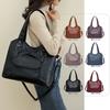 New Women's Shoulder Bag Soft Leather Texture Large Capacity Commuter Tote Bag Simple Retro Portable Mother Bag