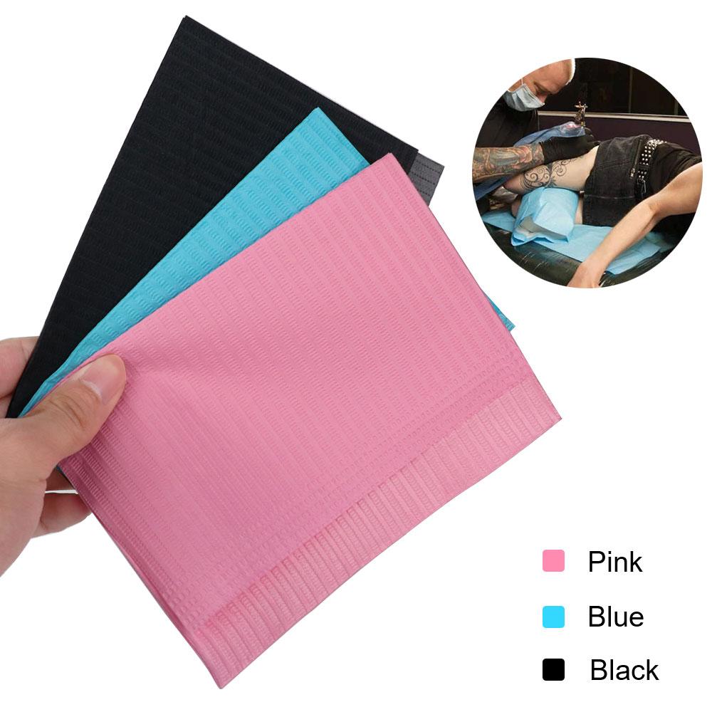 100PC Tattoo Table Covers Clean Pad, Disposable Dental Bibs Sheets Cloths Underpad Hygiene Personal Tattoo Bib Waterproof Tattoo