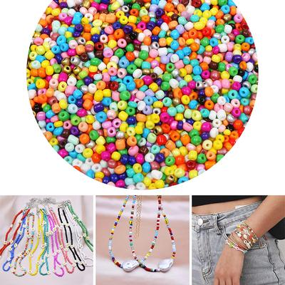 30/50/100g Bohemian Vacation Style Random Mixed Color Acrylic Rice Beads DIY Bracelet Necklace Earrings