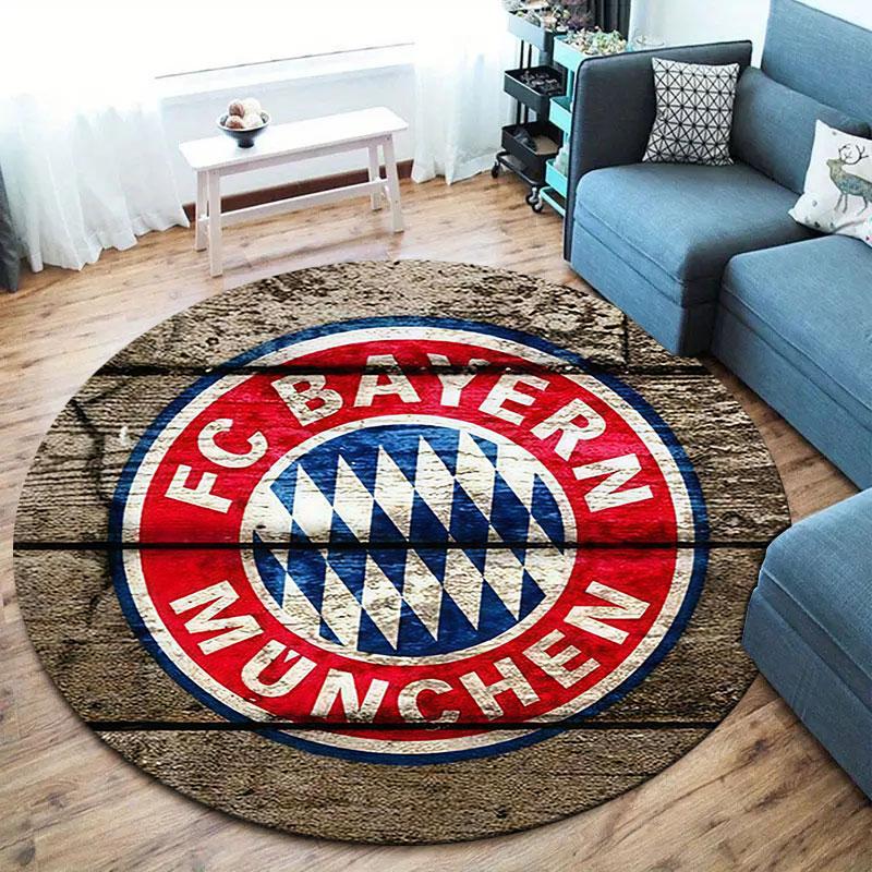 FC Bayern Munchen Round Area Rug,Carpet Rug for Living Room Bedroom Sofa Playroom Decor,Non-slip Floor Mat