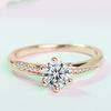 Hand Jewelry European and American Popular Six Claw Diamond Ring Couple Wedding Ring White Copper Jewelry