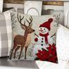 Christmas Pillow Cover Snowflake Velvet Jacquard Christmas Tree Elk Pillow Cushion Holiday Decoration Cushion Cover