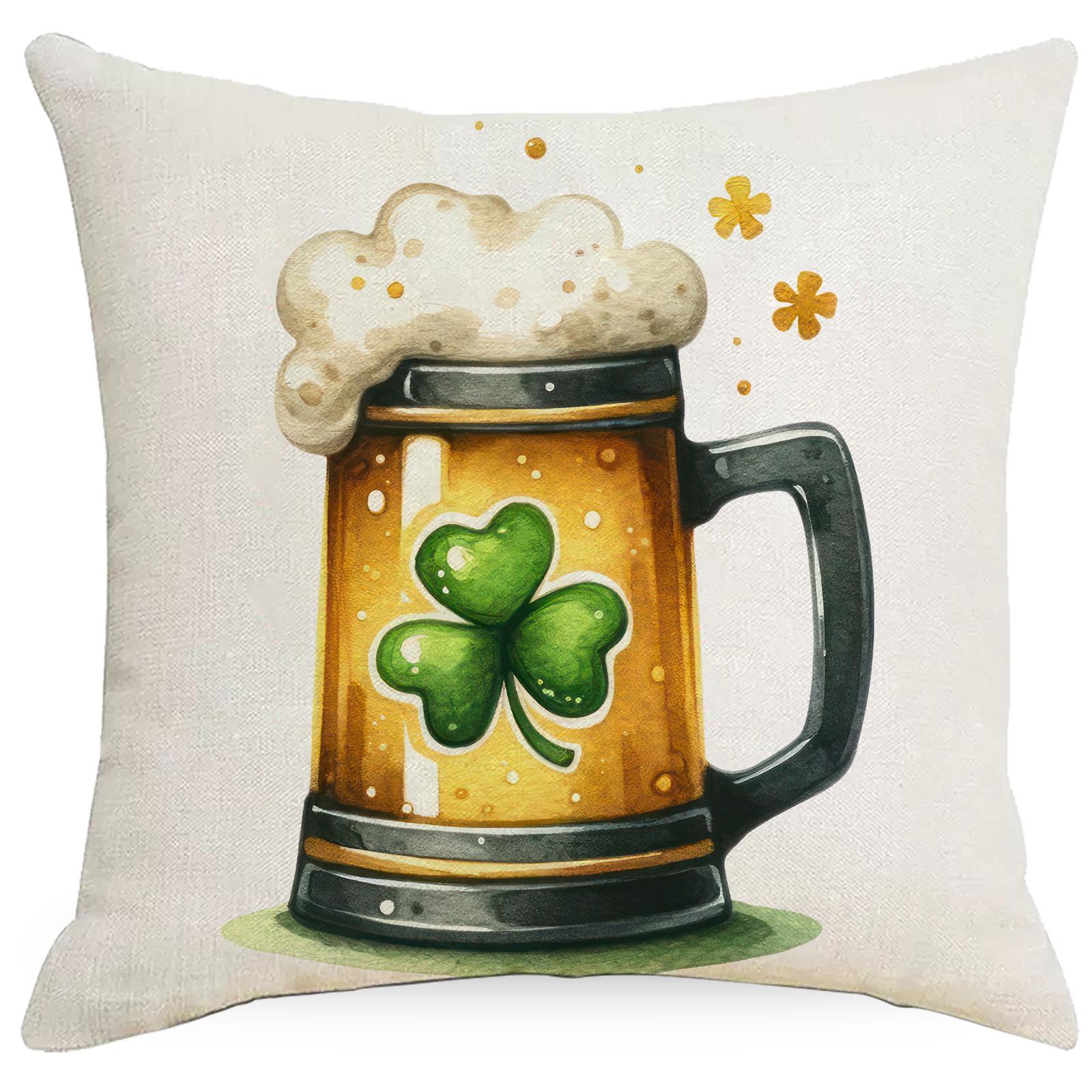 

New St. Patrick S Irish Festival Triple Leaf Gnome Pillow Case Home Cushion Pillow Case Premium Durable Quality 45 * 45Cm