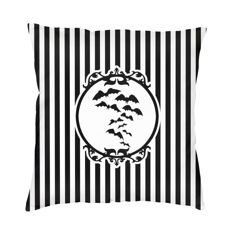 Halloween Fledermausdruck Muster Kissenbezug Wohnzimmer Sofa Dekoration Quadratischer Polyester Überwurf Kissenbezug