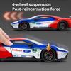 1:24 Gt Alloy Sportscar Diecast Toy Model Front Wheel Steering Four Wheel Suspension Doors Opened Miniature Car Fashion Ornament