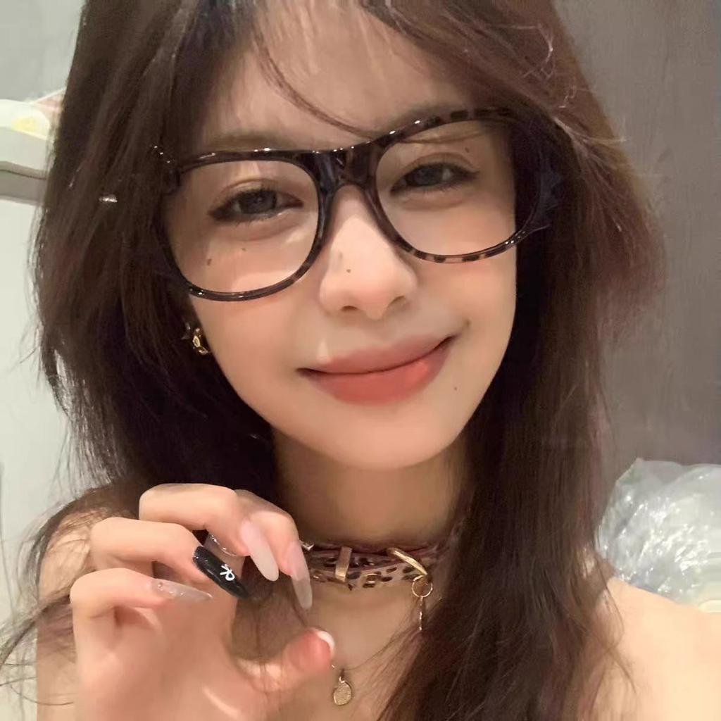 Kawaii Leopard Print Eyeglass frame Hello Kitty Accessories Cute Sweet Cool Cartoon Anime Y2K subculture Vintage Toys Girl Gifts