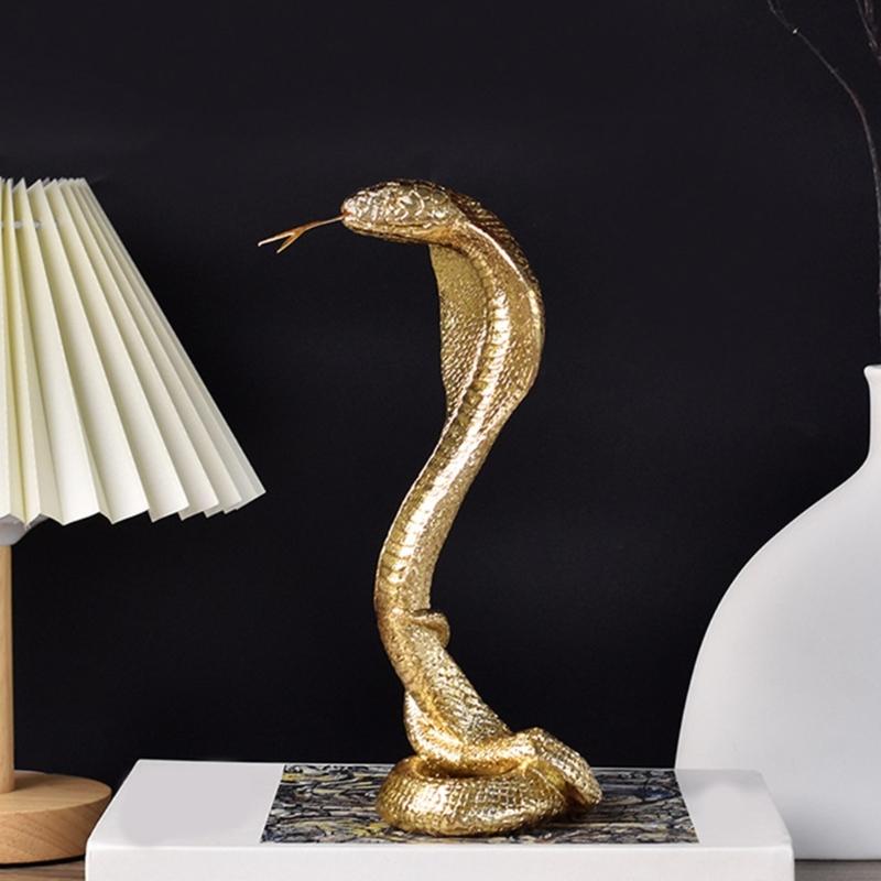 Pryskyřičné sošky kobry Figurky Retro soška hada Figurky Sošky Stolní středové dekorace Domácí dekorace Sběratelské předměty