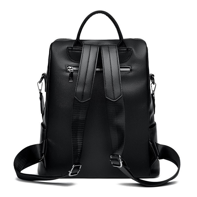 Large capacity backpack women 2025 new commuter computer bag soft leather sports outdoor leisure backpack going out bag