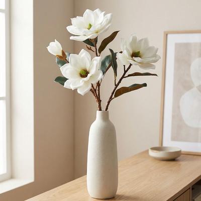 Large Artificial Magnolia Flower Real Touch Realistic Faux Magnolia Branch Handmade EVA Simulation Big Magnolia Garden Decor