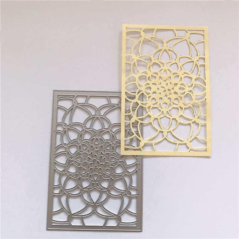 Čtvercový květinový kovový vykrajovátko šablony Die Cut pro DIY Scrapbooking Album Papírová karta Ražba