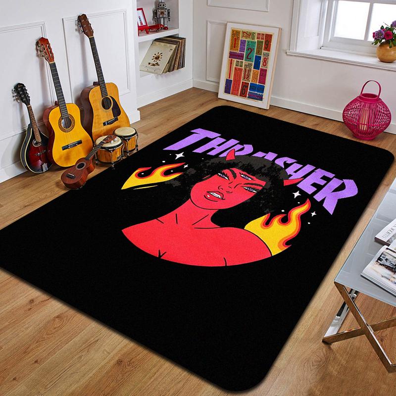 T-thrush Printed Carpet Fashion Yoga Mat Non-Slip Carpet Bedroom Decoration Outdoor Carpet Bedroom Birthday Gift