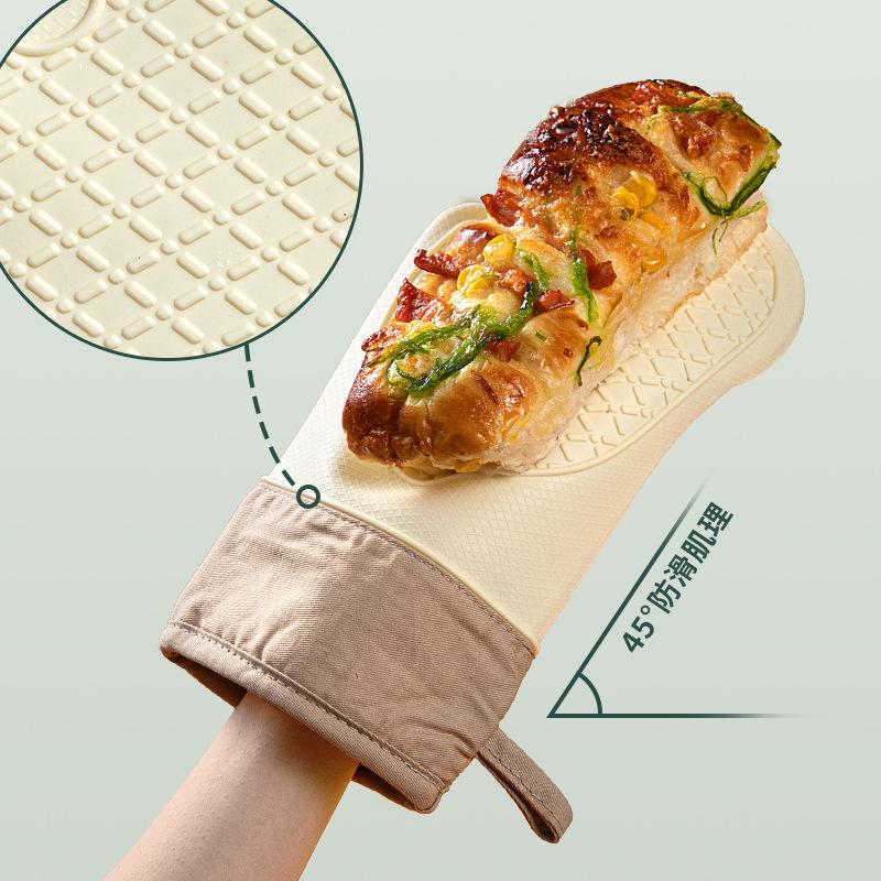 Thickened Silicone Non-Slip Oven Gloves: Heat Resistant, Anti-Scald Kitchen & Microwave Hand Clips