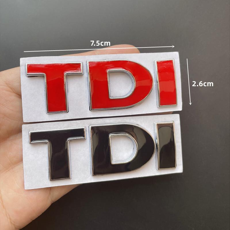 YKPSC1 3D Metal Logo TDI Emblem Car Front Grill Badge Rear Trunk Sticker For VW Golf 4 6 7 MK6 Polo Jetta Passat Accessories