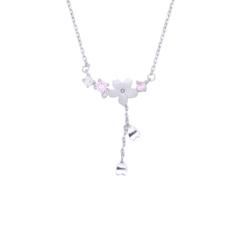 

Корейский стиль ожерелье с цветущей вишней, сладкое летнее ожерелье с цветком ракушки, короткая цепочка на ключицу, подарочный тренд