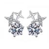 925 Sterling Silver Moissanite Eight-Pointed Star Stud Earrings - High-End Luxury Women's Jewelry Accessories