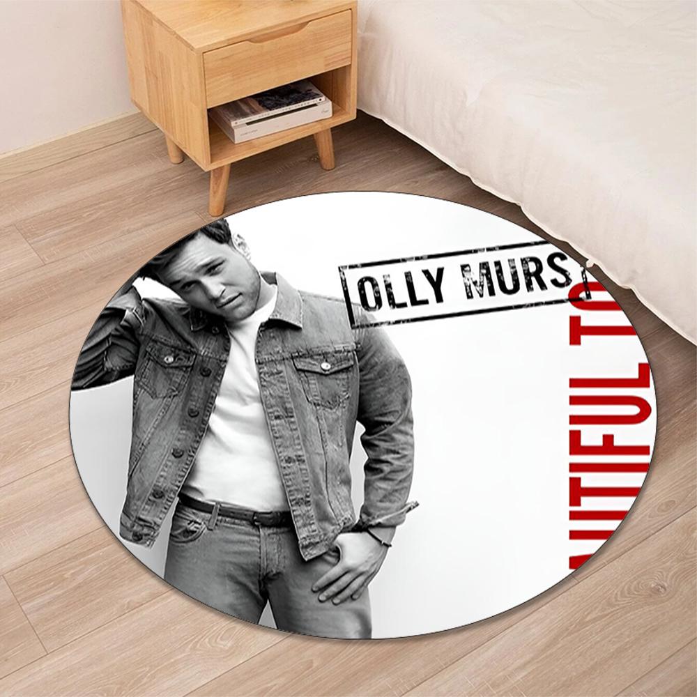 Olly Murs Printed Round Rug Carpet Chair Rug Area Rug Entryway Doormats,for Office Chair Living Room Bedroom Kitchen Room.