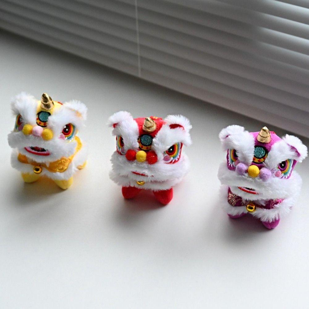 Cartoon Lion Dance Pendant Awakened Lion Chinese New Year Gift  Bag Hanging Accessories